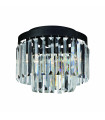Plafonnier en cristal VENTIMIGLIA Noir 3 ampoules