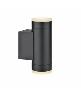 NOVA black garden wall light 2 bulbs