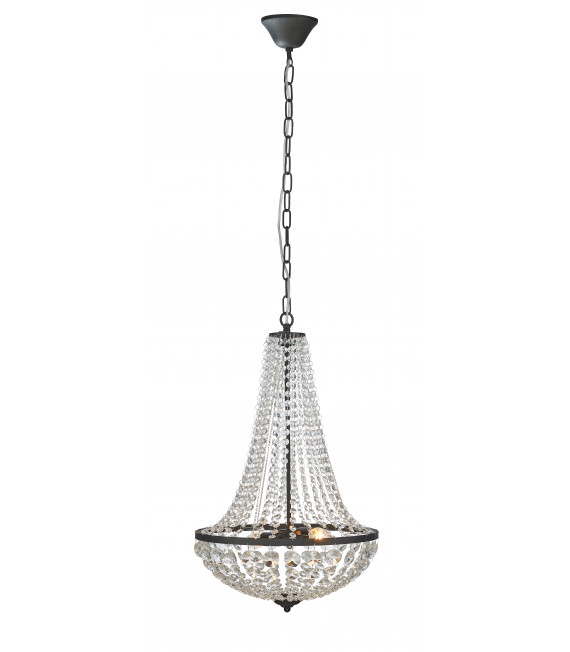 Crystal ceiling light GRÄNSÖ Black 2 bulbs