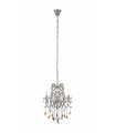 Plafonnier en cristal CARAMEL chromé 5 ampoules