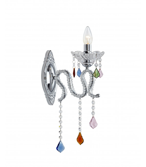 Applique murale en cristal CARAMEL chromée 1 ampoule