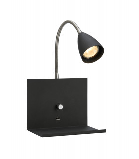 LOGI schwarze Wandleuchte 1 Glühbirne
