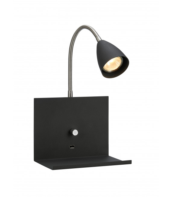 Lampada da parete nera LOGI 1 lampadina