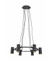 PORTO ceiling light black 6 bulbs