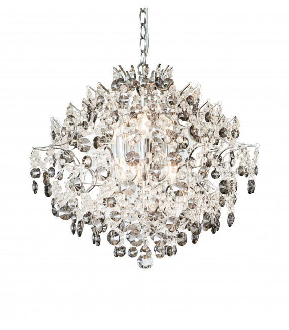 HIDDEN GEM Kristall Deckenleuchte Chrom 6 Lampen