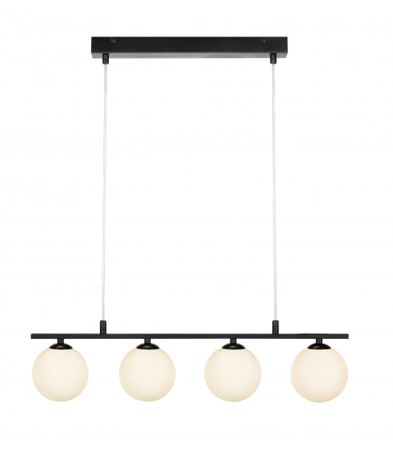 Plafoniera QUATTRO nera 4 lampadine
