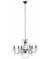 Crystal ceiling light MARY Black 6 bulbs