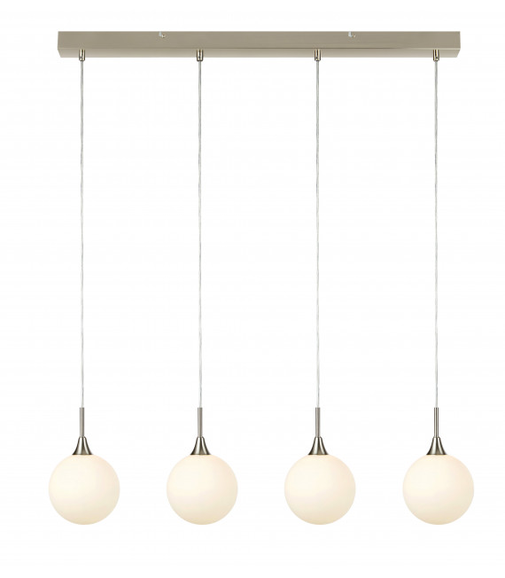 QUATTRO ceiling light in steel 4 bulbs