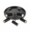 TORINO Black ceiling lamp 5 bulbs