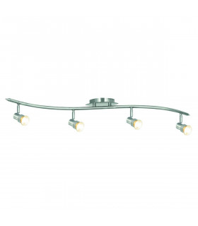 Set mit 6 Deckenleuchten 90cm Decco Satin Silber, 4 Stellen