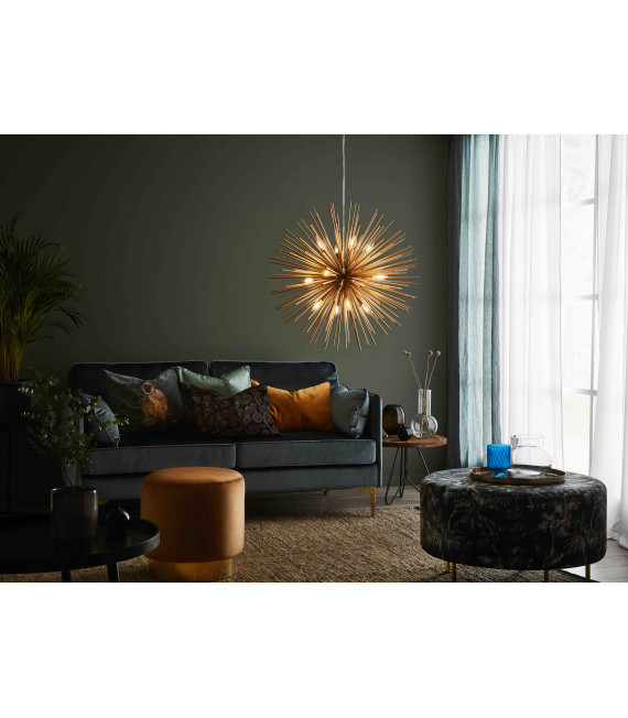 SOLEIL Golden ceiling lamp 12 bulbs