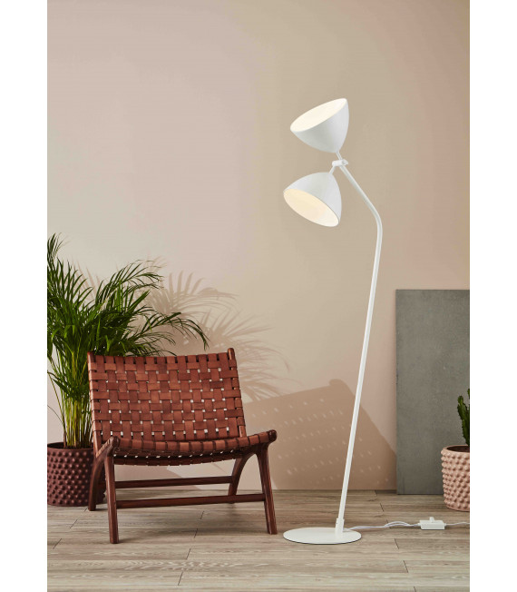 Lampada da terra bianca DAGMAR 2 lampadine