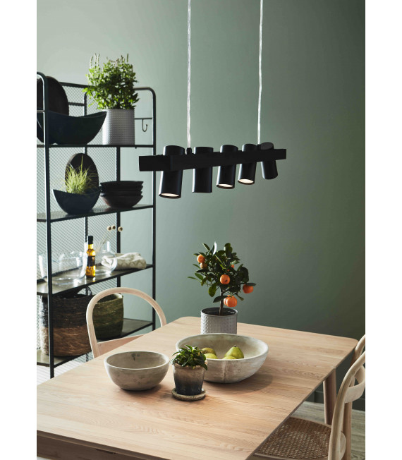 TORINO Black ceiling lamp 5 bulbs