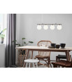 QUATTRO ceiling light in steel 4 bulbs