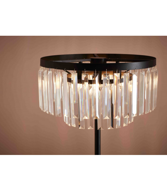 Lampadaire en cristal VENTIMIGLIA Noir 3 ampoules