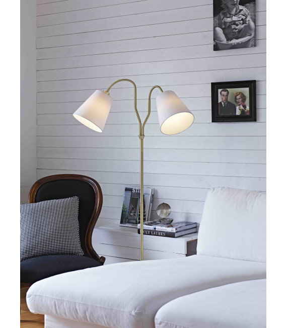 Lampada da terra MODENA in ottone a 2 lampadine