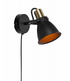ALTON Applique nera 1 lampadina