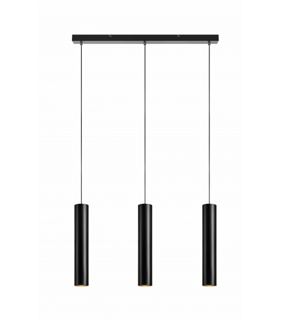 RUBEN plafoniera nera 3 lampadine