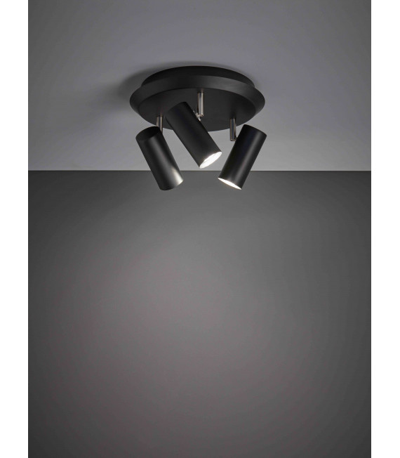 Plafoniera BARCELONA nera 3 lampadine