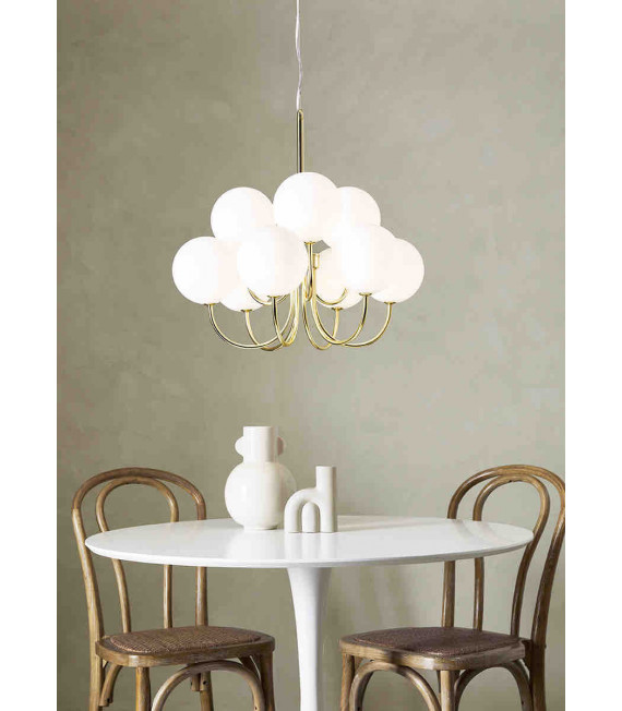 BIANCO Goldene Deckenleuchte 9 Lampen
