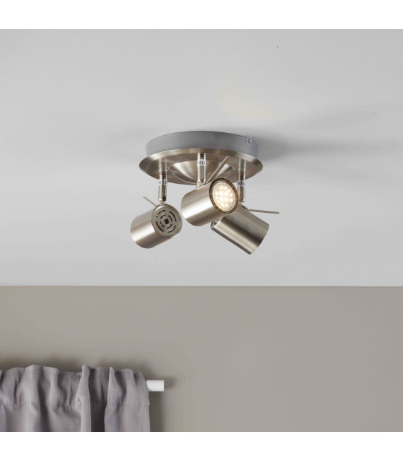 Lampada da soffitto a LED HYSSNA in acciaio a 3 lampadine