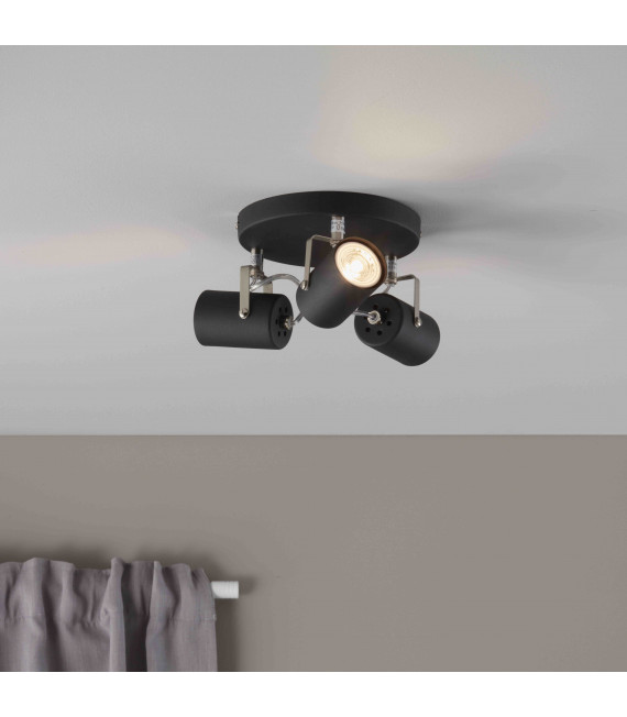 KEY plafoniera nera 3 lampadine