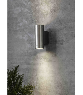PIPE aplique de aluminio con 2 bombillas para jardín