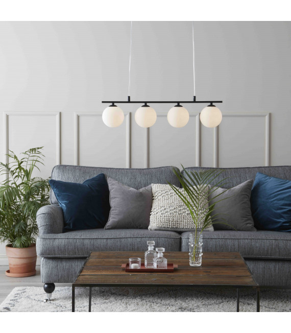 QUATTRO ceiling light black 4 bulbs