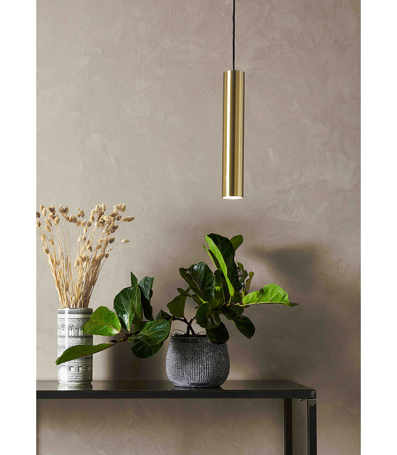 RUBEN lampada a sospensione 1 lampadina in ottone spazzolato