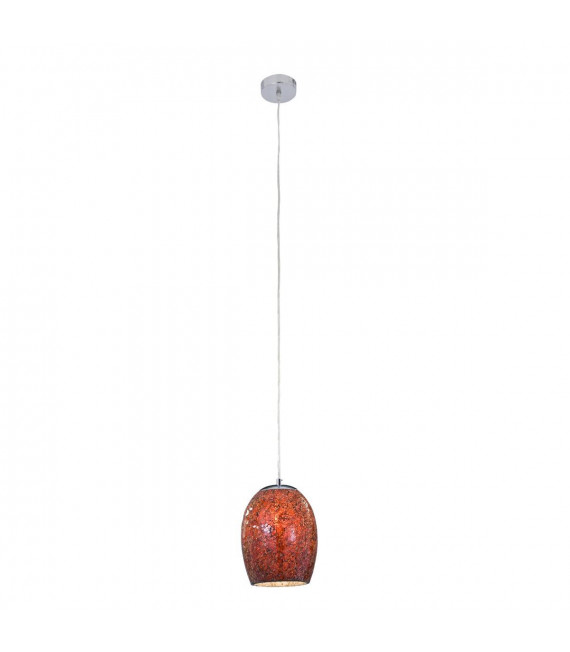 1-Licht-Anhänger Crackle, aus Chrom und rotem Glas