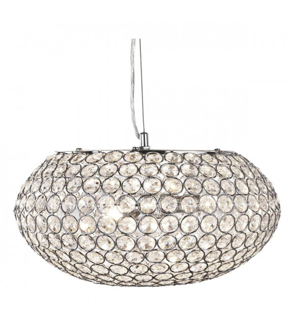 Lampada a sospensione 35 cm Chantilly, in cromo e cristallo