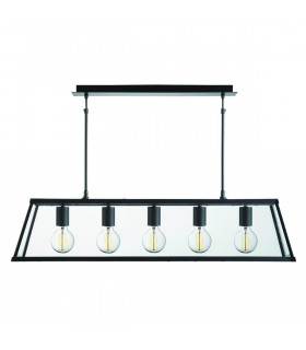 Voyager 90 cm Pendelleuchte, schwarz, aus Glas